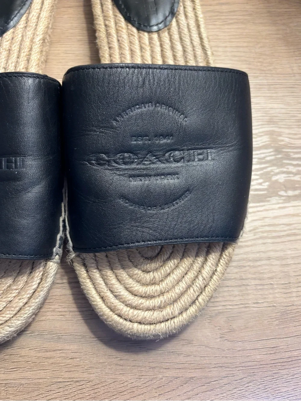 Coach Black Leather Cailin Espadrilles Size 7